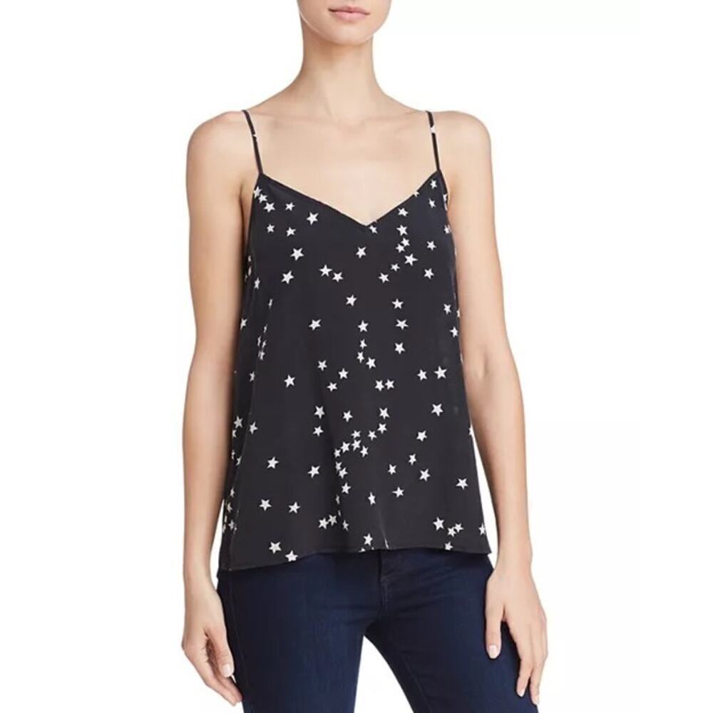 Equipment Women's Layla Black Sleeveless V-Neck 100% Silk Cami Top Size XS